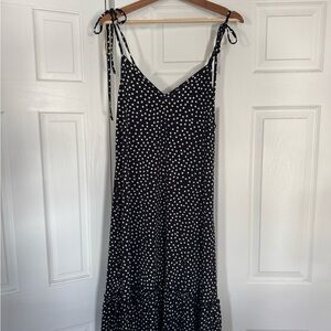 Modcloth Black and White Spotted Maxi Dress